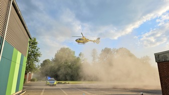 Kreisfeuerwehrverband Lüchow-Dannenberg e.V.: FW Lüchow-Dannenberg: +++ Kind spielt mit Gaskartusche und erleidet schwere Verbrennungen +++ Rettungshubschrauber fliegt das Kind in eine Spezialklinik +++