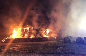 Polizeidirektion Kaiserslautern: POL-PDKL: Heurundballenbrand zwischen Kottweiler-Schwanden und Steinwenden