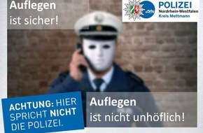 Polizei Mettmann: POL-ME: "Falsche Polizei": 61-Jährige wird Opfer von Trickbetrug - Langenfeld - 2411098