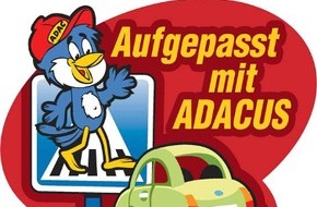 ADAC SE: Neu bei der ADAC Stiftung: Verkehrserziehungsprogramm "Aufgepasst mit ADACUS" / Beitrag zur Verkehrserziehung der 5 bis 8-jährigen / Wichtige Verkehrsregeln spielerisch erlernen