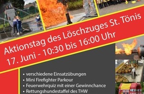 Freiwillige Feuerwehr Tönisvorst: FW Tönisvorst: Aktionstag der Feuerwehr Tönisvorst - Löschzug St. Tönis