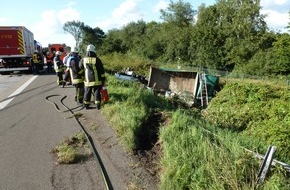 Feuerwehr Dinslaken: FW Dinslaken: LKW-Unfall auf der A3