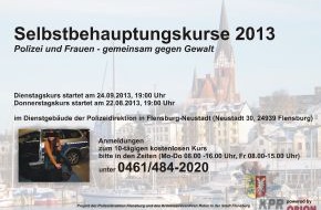 Polizeidirektion Flensburg: POL-FL: Flensburg - Achtung : Selbstbehauptungskurse Herbst 2013, noch Plätze frei !