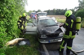 Freiwillige Feuerwehr Reichenau: FW Reichenau: Brennendes Fahrzeug schnell gelöscht, 30.05.2023