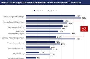 VR Smart Finanz AG: Aktuelles Stimmungsbarometer der VR Smart Finanz / Lage bleibt angespannt - Kleinunternehmen aber optimistisch für die Zukunft