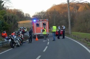 Kreispolizeibehörde Oberbergischer Kreis: POL-GM: 300321-222: Motorradfahrer auf der L 414 verunglückt