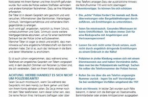 Polizeiinspektion Göttingen: POL-GÖ: (378/2017) Mann aus Rosdorf von falschen Polizeibeamten um Ersparnisse betrogen - mehrere tausend Euro weg