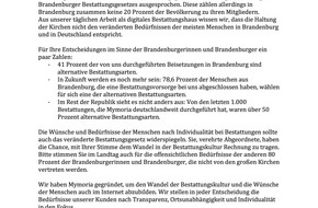 Mymoria GmbH: Offener Brief von Mymoria an den Brandenburger Landtag zu Änderungen beim Bestattungsgesetz