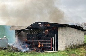 Polizeipräsidium Mittelhessen - Pressestelle Marburg-Biedenkopf: POL-MR: Scheunenbrand - Tatverdächtiger festgenommen