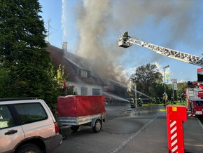 KFV Bodenseekreis: Großbrand in Obereisenbach zerstört Werkstatt und Wohnhaus