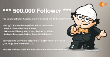 ZDF: ZDF bedankt sich bei 500.000 Twitter-Fans mit Claus-Kleber-Treffen (FOTO)