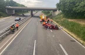 Polizeidirektion Landau: POL-PDLD: A65/AS NW-Süd - Fahrzeug überschlagen