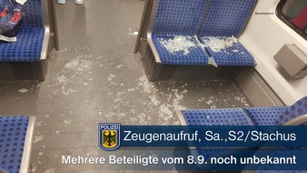 Bundespolizeidirektion München: Bundespolizeidirektion München: Helfer attackiert - Unbeteiligter verletzt -
Mehrere Reisende von Streit in S-Bahn betroffen
