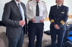 Polizeipräsidium Einsatz, Logistik und Technik: PP-ELT: Dienstellenleiter der Wasserschutzpolizeistation Ludwigshafen in den Ruhestand verabschiedet