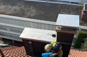 Feuerwehr Stuttgart: FW Stuttgart: Feuerwehr rettet vier Turmfalken aus aufgeheizter Blechverkleidung