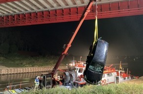 Polizei Duisburg: POL-DU: Homberg: Angel-Ausflug geht ins Wasser - Auto geht im Hafen unter