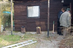 Polizeiinspektion Hameln-Pyrmont/Holzminden: POL-HOL: Stadtoldendorf Kleingartenkolonie Meierbreite e.V.: 18 Gartenlauben aufgebrochen - Tatzeit in der Nacht zu Dienstag / Zeugen gesucht -