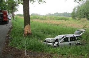 Polizei Wolfsburg: POL-WOB: PKW kommt von der Fahrbahn ab - Fahrzeugführer schwer verletzt