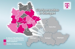 Deutsche Telekom AG: Meilensteine beim Glasfaser-Ausbau in der Landeshauptstadt Stuttgart geschafft