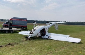 Polizei Lippe: POL-LIP: Oerlinghausen. Flugzeugabsturz ohne Verletzte auf Flugplatz.