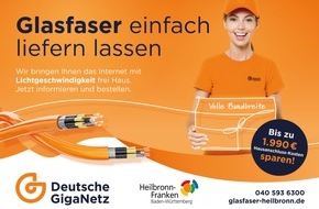 Deutsche GigaNetz GmbH: Eines der größten eigenwirtschaftlichen Glasfaserprojekte Deutschlands startet mit der Deutschen GigaNetz als Partner / Ab 5. Juli beginnt in den ersten Kommunen bereits die Vermarktungsphase