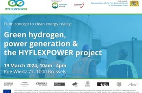 ARTTIC Innovation GmbH: Press Invitation: Green hydrogen, power generation and the HYFLEXPOWER project - Brussels, 19 March