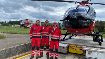 DRF Luftrettung: Luftrettung in Friedrichshafen / Neuer Christoph 45 am Himmel über der Bodenseeregion