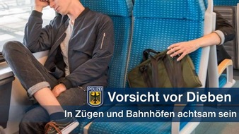 Bundespolizeiinspektion Kassel: BPOL-KS: Mann im Zug bestohlen