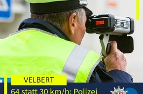 Polizei Mettmann: POL-ME: Mit 64 km/h durch die 30er-Zone: Polizei "blitzte" an der Birkenstra&szlig;e - 2606007
