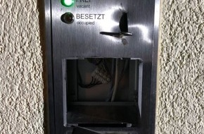 Polizeidirektion Landau: POL-PDLD: Edenkoben - WC-Geldautomat aufgebrochen