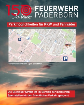 FW Paderborn: Breslauer Str am Sonntag teilweise gesperrt - Tag der offenen Tür der Feuerwehr Paderborn