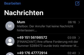 Landespolizeidirektion Thüringen: LPD-EF: Betrugs-E-Mails und falsche WhatsApp-Nachrichten im Umlauf