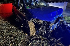 Polizeidirektion Landau: POL-PDLD: Edesheim - Verkehrsunfall unter Alkoholeinfluss, Einsatz des Polizeihubschraubers