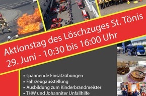 Freiwillige Feuerwehr Tönisvorst: FW Tönisvorst: Aktionstag der Feuerwehr Tönisvorst - Löschzug St. Tönis