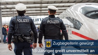 Bundespolizeidirektion München: Bundespolizeidirektion München: Zugbegleiterin gewürgt - Reisender saß im falschen Zug