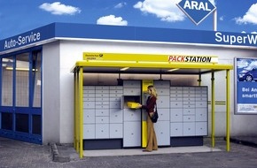 Aral AG: Paket-Station Tankstelle / Neuer Convenience-Service an Aral-Tankstellen im Test - Post-Pakete rund um die Uhr am Automaten abholbar