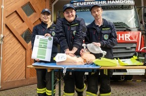 Kreisfeuerwehrverband Rendsburg-Eckernförde: FW-RD: Feuerwehr Hamdorf startet AED-Projekt zur Lebensrettung