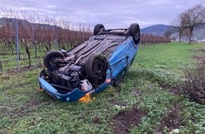 Polizeidirektion Wittlich: POL-PDWIL: Fahrzeug überschlagen, Fahrer schwer verletzt.