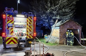 Feuerwehr Schermbeck: FW-Schermbeck: Brand wirtschaftliche genutztes Gebäude