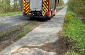 Freiwillige Feuerwehr Gemeinde Schiffdorf: FFW Schiffdorf: Illegal entsorgtes Öl sorgt für Einsatz der Feuerwehr
