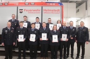 Feuerwehr Helmstedt: FW Helmstedt: Mitgliederversammlung Ortsfeuerwehr Offleben-Reinsdorf