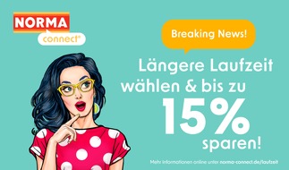 NORMA: Länger buchen und bis zu 15% sparen: NORMA connect bietet derzeit einen Aktionsvorteil für Kunden, die Ihren Tarif für 12 bzw. 24 Wochen buchen / Mega-Datenvolumen bei größter Flexibilität