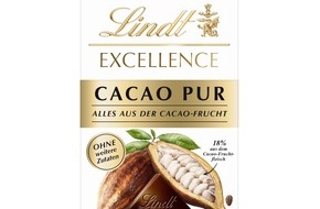 Lindt: Premiere bei Lindt & Sprüngli: EXCELLENCE CACAO PUR / Purer Cacaogenuss aus 100 Prozent der Cacaofrucht
