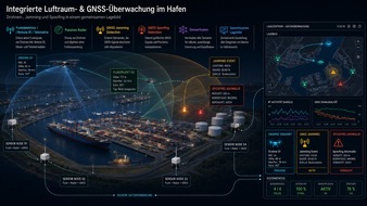 hensec secure solutions: Gemeinsames Lagebild f&uuml;r H&auml;fen: hensec vernetzt Drohnen- und GNSS-&Uuml;berwachung