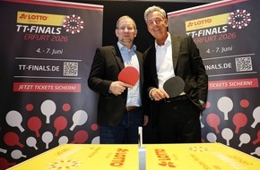 Messe Erfurt: Engagement ausgebaut: Hauptsponsor LOTTO Th&uuml;ringen wird Namensgeber der &bdquo;LOTTO Th&uuml;ringen TT-Finals Erfurt 2026&ldquo;