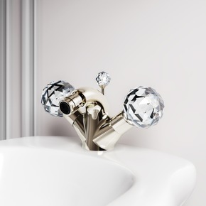 Brillanter Blickfang im Bad – Jörger Design präsentiert „Florale Crystal“ in Silbernickel mit klarem Kristall