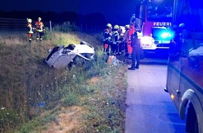 Kreisfeuerwehr Rotenburg (W&uuml;mme): FW-ROW: Verkehrsunfall auf der A1 - Fahrerin verletzt