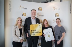 toom Baumarkt GmbH: toom erhält Auszeichnung als BEST RECRUITER 2017/18 / Als Branchensieger der Kategorie "Einzelhandel" erhält die toom Baumarkt GmbH das goldene Gütesiegel