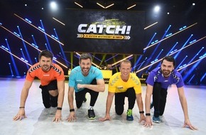 SAT.1: "CATCH!": Olympia-Sieger Fabian Hambüchen startet ohne Luke Mockridge und mit "Geheimwaffe" ins Fang-Duell gegen Jimi Blue Ochsenknecht, Jochen Schropp und Thore Schölermann