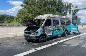 Verkehrsdirektion Mainz: POL-VDMZ: Vollbrand eines Sprinters auf der BAB643